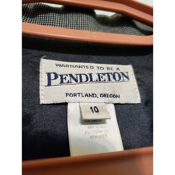 Pendleton Womens 10 Suit Jacket Wool Blend Blue Button Front Business Career - Picture 5 of 5